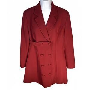 Runway Trend Cherry Red Trench Coat|Quiet Luxury, 2026 Fashion, Bold Outerwear L